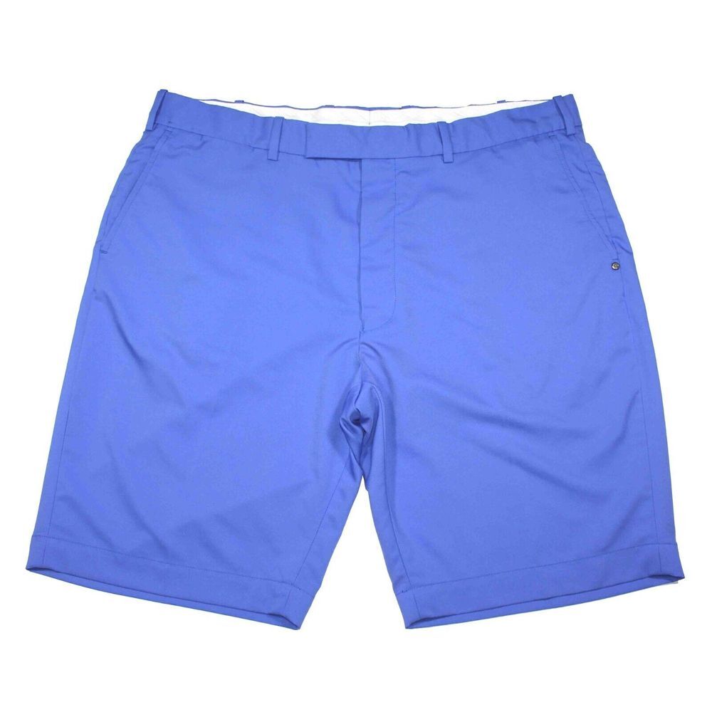RLX Ralph Lauren Blue Polyester Flat Front Golf Shorts Mens Size 38